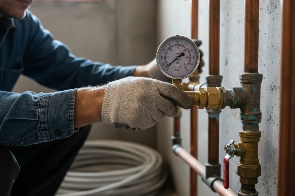 Pressure testing a repaired line during Water Line Repair in Orinda